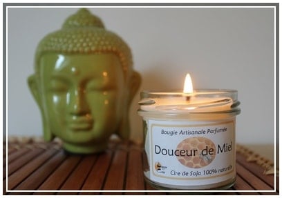 Bougie douceur au miel de bougie Créa  – code promo+ concours